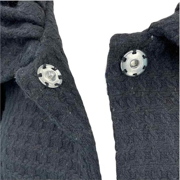 Coco And Chase Jacket Womens Small Black Cropped Large Collar Cape Snap Party - Picture 6 of 10